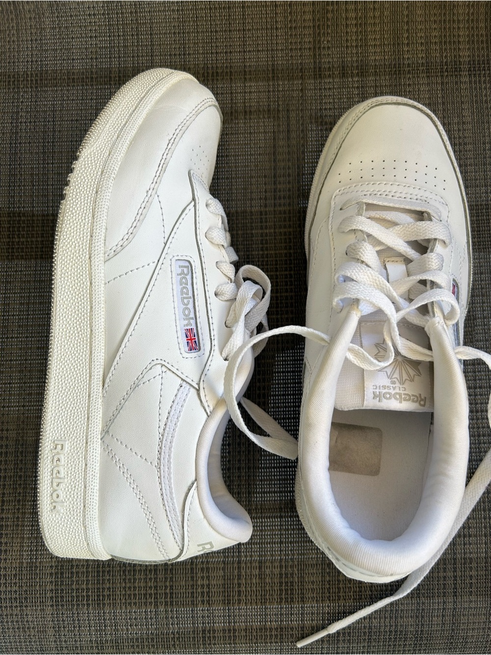 Reebok White Low-Top Leather Sneakers